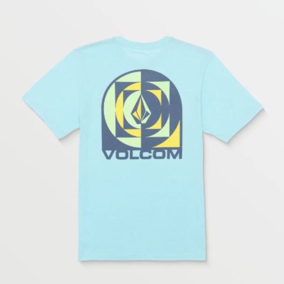 NWT Mens Volcom Echo Chamber Short Sleeve Tee L MSRP $28 Horizon Blue Heather - Picture 2 of 2